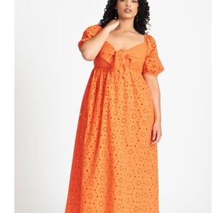 ELOQUII Vibrant Orange Dress never worn